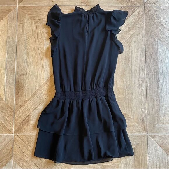 1State black chiffon flutter sleeve mini dress - Picture 9 of 11